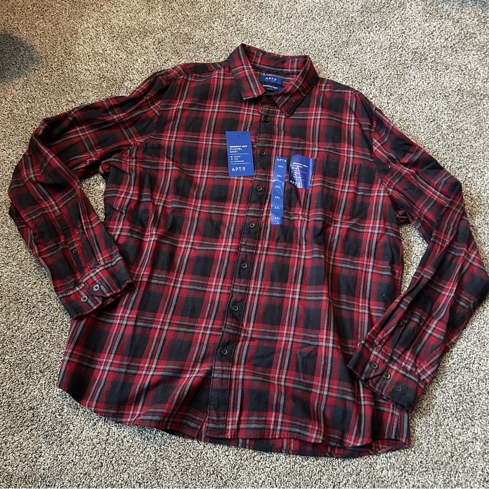 NWT APT.9 Men’s “Seriously Soft” Plaid Flannel Shirt